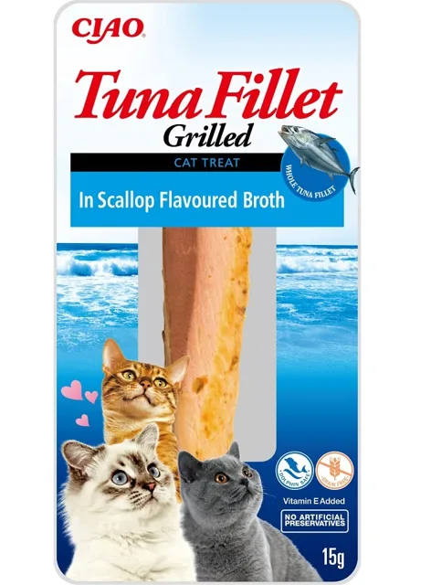 INABA Tuna fillet in scallop broth 15g filet z tuňáka ve vývaru s hřebenatkami pro kočky