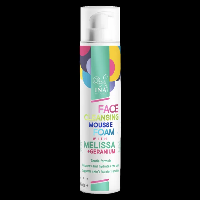 InaEssentials Přírodní čisticí pěna na obličej s Meduňkou a Gerániem 90 ml