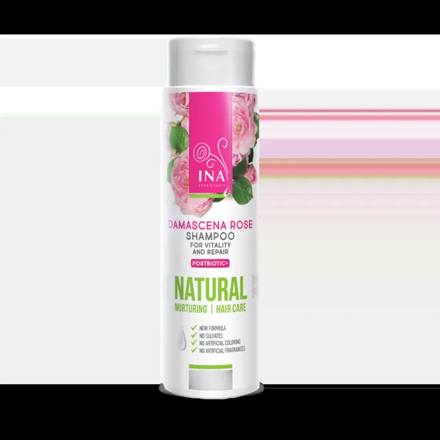 InaEssentials Přírodní růžový šampon na suché a poškozené vlasy 200 ml