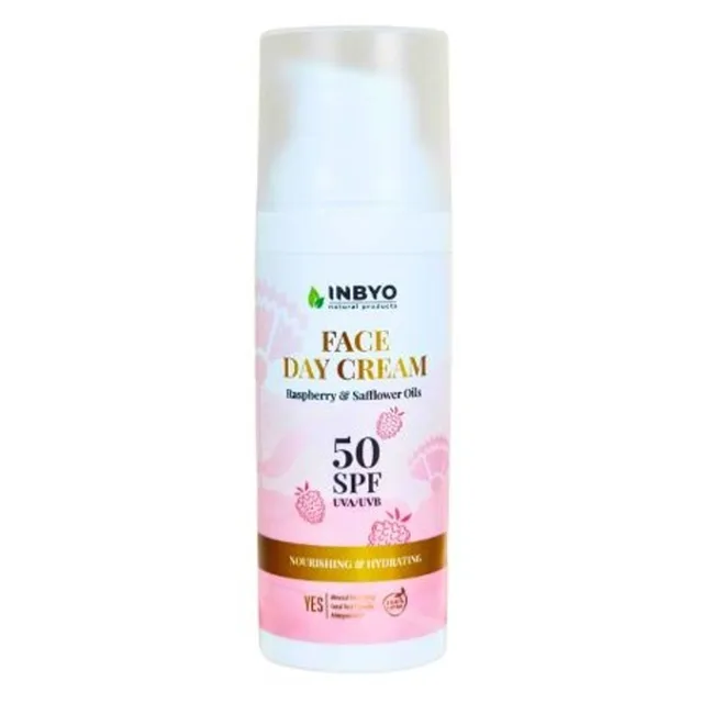 INBYO Denní pleťový krém SPF50 s malinovým a světlicovým olejem 50 ml