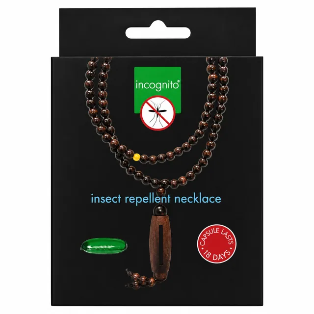 Incognito Dřevěný náhrdelník s vyměnitelnými repelentními kapslemi