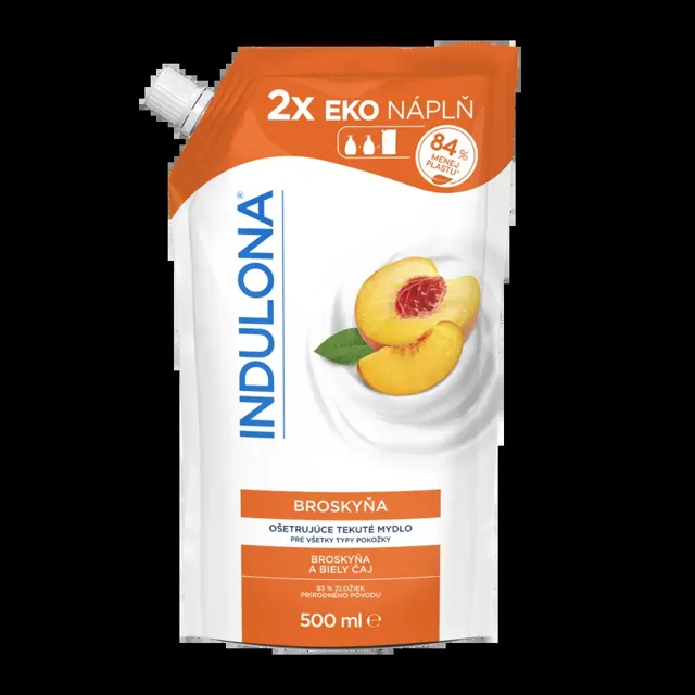 Indulona Tekuté mýdlo Broskev náhradní náplň  500 ml