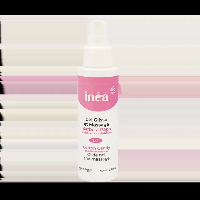 Inéa Bio hydratační lubrikační a masážní gel cukrová vata s aloe vera - 100 ml