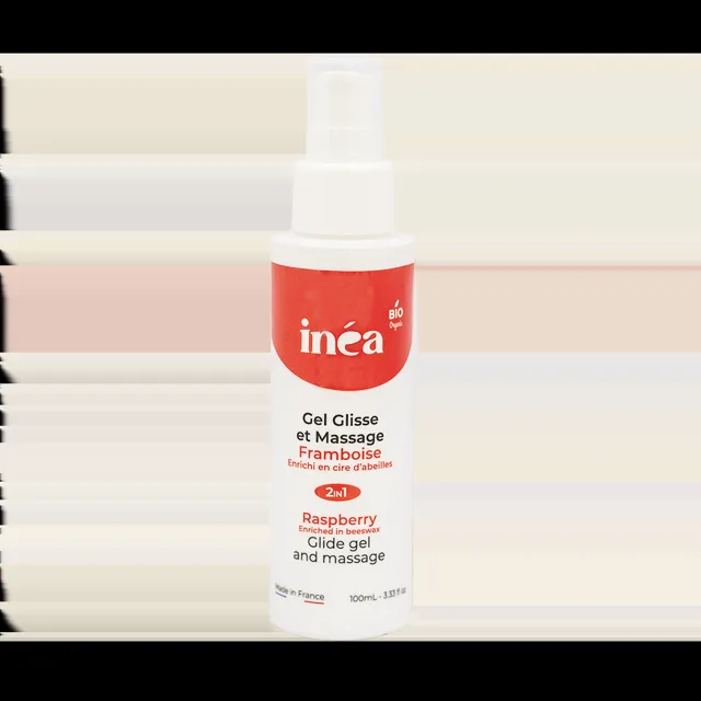Inéa Bio hydratační lubrikační a masážní gel malinový s aloe vera - 100 ml