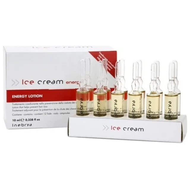 Inebrya Ice Cream Energy Lotion – Sérum proti vypadávání vlasů, 12 × 10 ml, prod. 11/22