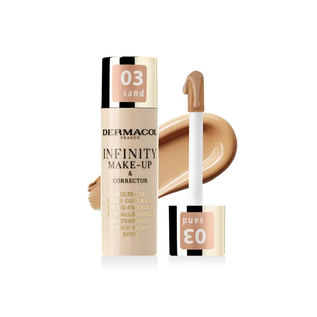 Infinity make up a korektor 03 Sand Dermacol - Oficiální e-shop Dermacol