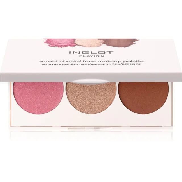 Inglot Face Palette rozjasňovač, bronzer a tvářenka odstín GLOWOW 7.2 g
