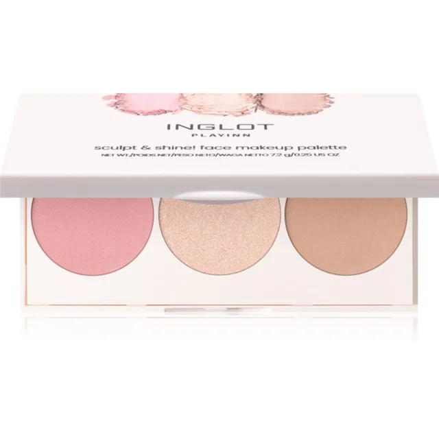 Inglot Face Palette rozjasňovač, bronzer a tvářenka odstín Good Mood 7.2 g