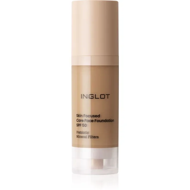 Inglot Skin Focused Care Face Foundation SPF 50 krycí make-up SPF 50 odstín Warm Olive 30 ml