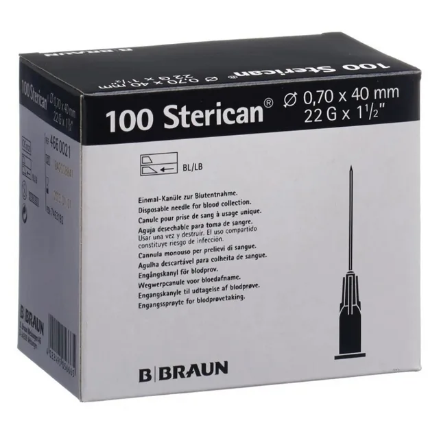 Injekční jehla PH 0.7 x 40 22 G 1 1/2 černá Sterican 100 kusů