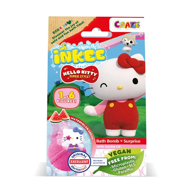 INKEE Koupelová bomba s překvapením Hello Kitty 80 g