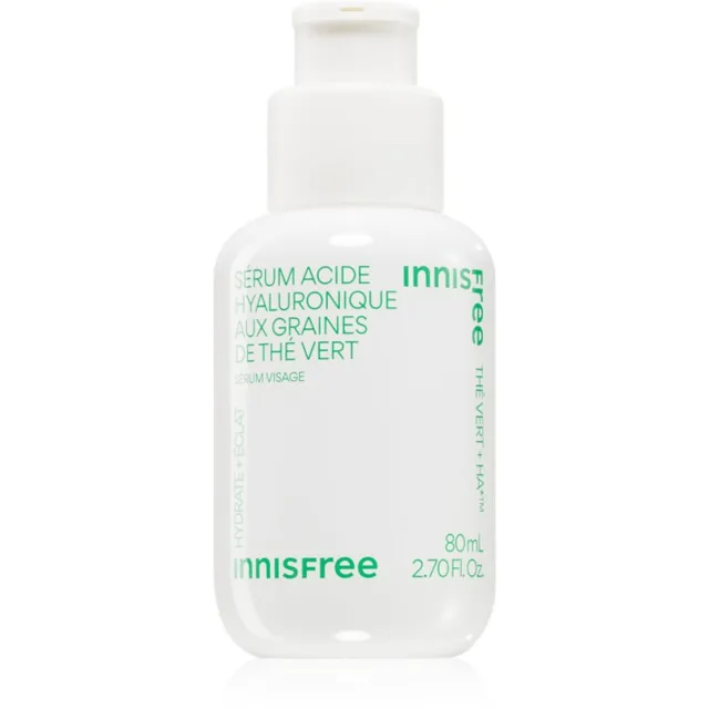 innisfree Green Tea Seed Hyaluronic Serum zklidňující pleťové sérum pro rozjasnění a hydrataci 80 ml