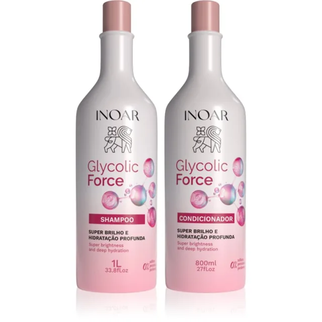 INOAR Glycolic Force Duo sada pro lesk a hebkost vlasů 2 ks
