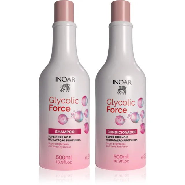 INOAR Glycolic Force Duo sada pro lesk a hebkost vlasů 2 ks