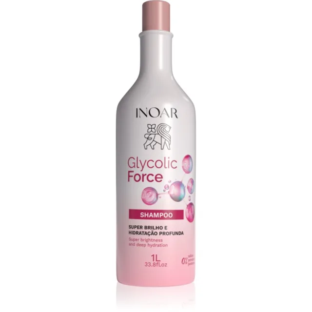 INOAR Glycolic Force Shampoo šampon pro lesk a hebkost vlasů 1000 ml