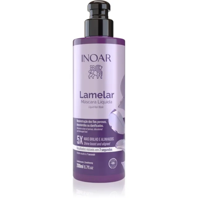 INOAR Lamellar Liquid Mask hloubkově vyživující kúra pro posílení vlasů 200 ml