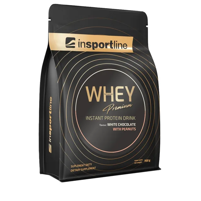 inSPORTline Protein WHEY Premium 700g bílá čokoláda s arašídy