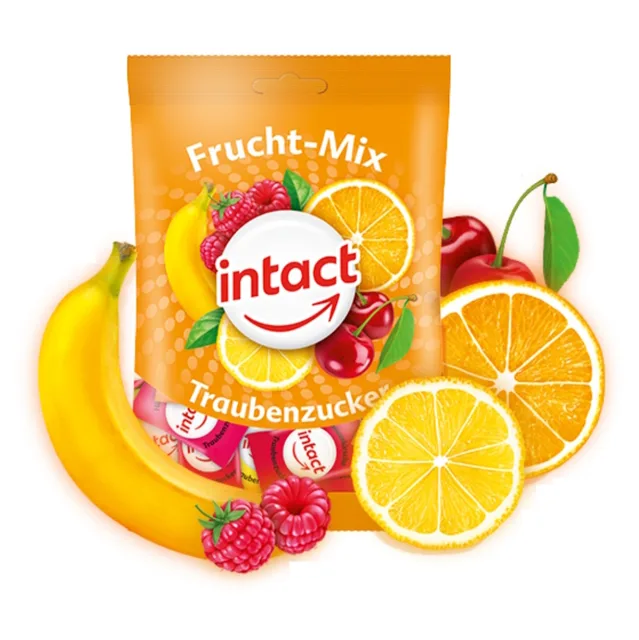 INTACT Hroznový cukr OVOCNÝ MIX s vitaminem C sáček 75 g