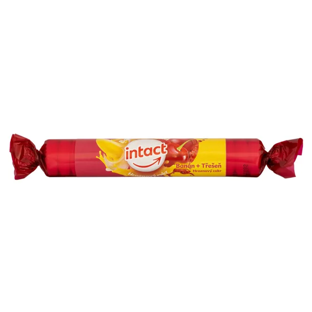 INTACT Hroznový cukr příchuť banán a třešeň 40 g