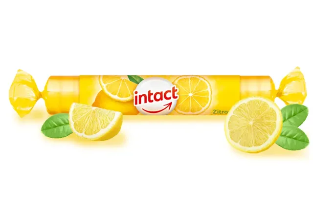 Intact hroznový cukr s vitamínem C citrón 40 g