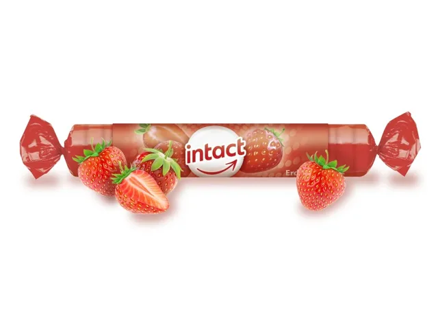 Intact hroznový cukr s vitaminem C, jahoda 16ks
