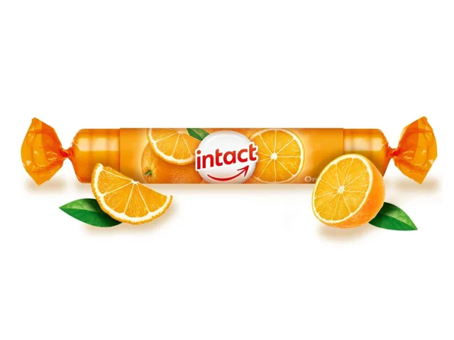 Intact hroznový cukr s vitaminem C, pomeranč 16ks
