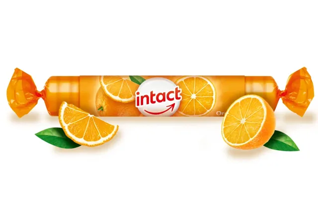 Intact hroznový cukr s vitamínem C pomeranč 40 g