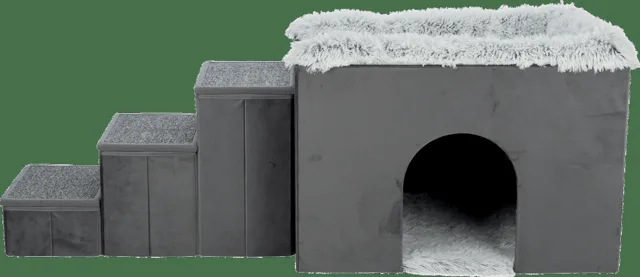 Interiérová bouda Trixie Harvey se schůdky šedá 119×47×50cm