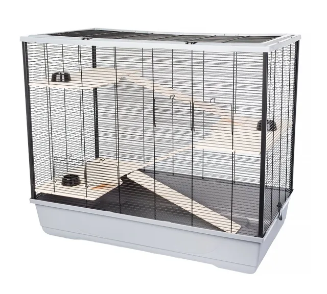 INTERZOO FREDDIE + WOOD Klec pro hlodavce 100 cm šedá