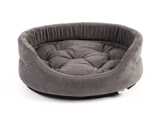 INTERZOO Pelech pro psy s polštářem oválný 47x38x15 cm šedý