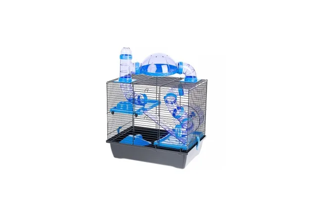 INTERZOO Rocky + Terrace klec pro křečky 42 cm modrá