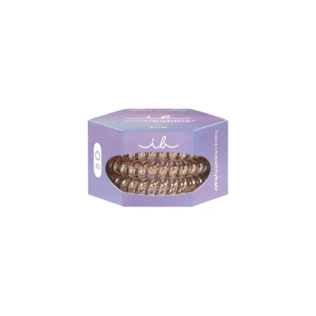 Invisibobble Gumička do vlasů Slim Premium Bronze me Pretty 3 ks