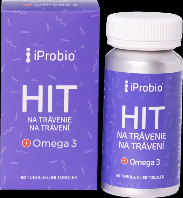 iProbio Hit+ omega3 na trávení 60 tobolek