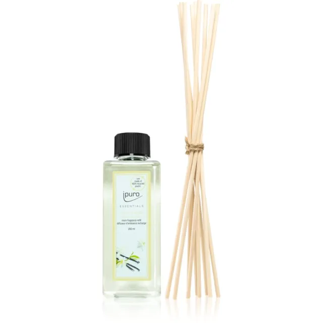 ípuro Essentials Soft Vanilla náplň do aroma difuzérů + náhradní tyčinky do aroma difuzérů 200 ml