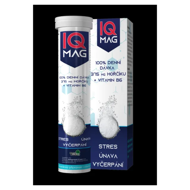 IQ MAG hořčík 375 mg + B6 20 šumivých tablet