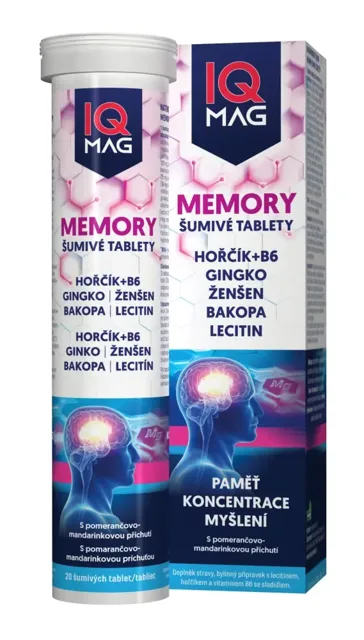 IQ Mag Memory pomerančovo mandarinková příchuť eff. 20 tabliet