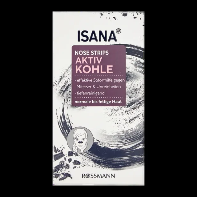 ISANA Čisticí pásky na nos s aktivním uhlím 3 ks