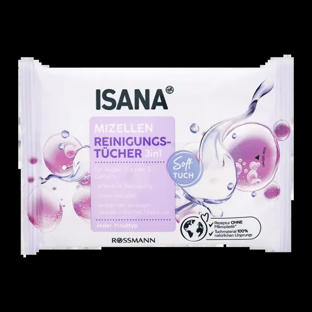 ISANA Čisticí ubrousky micelární mini balení 10 ks