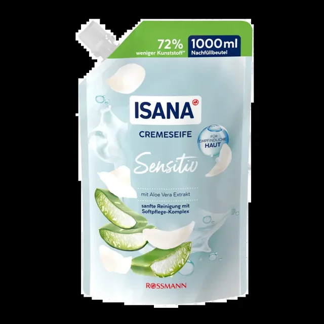 ISANA Krémové tekuté mýdlo Sensitive náhradní náplň