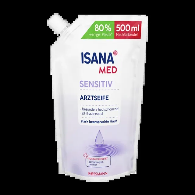ISANA Med Tekuté mýdlo Sensitive náhradní náplň 500 ml