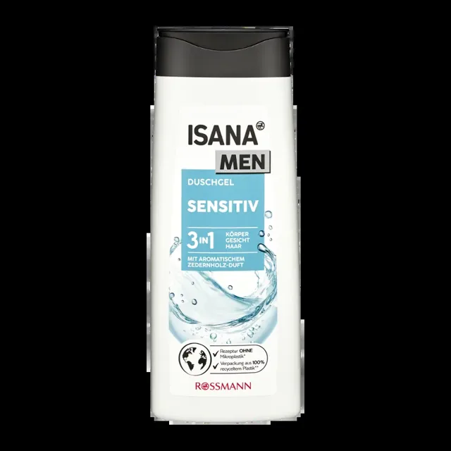 ISANA Men Sprchový gel pro muže 3v1 Sensitive 300 ml