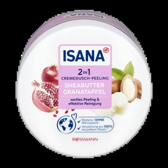 ISANA Sprchový krémový peeling Granátové jablko a bambucké máslo 200 ml