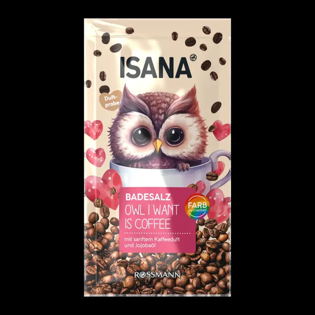ISANA Sůl do koupele Owl I Want Is Coffee 80 g