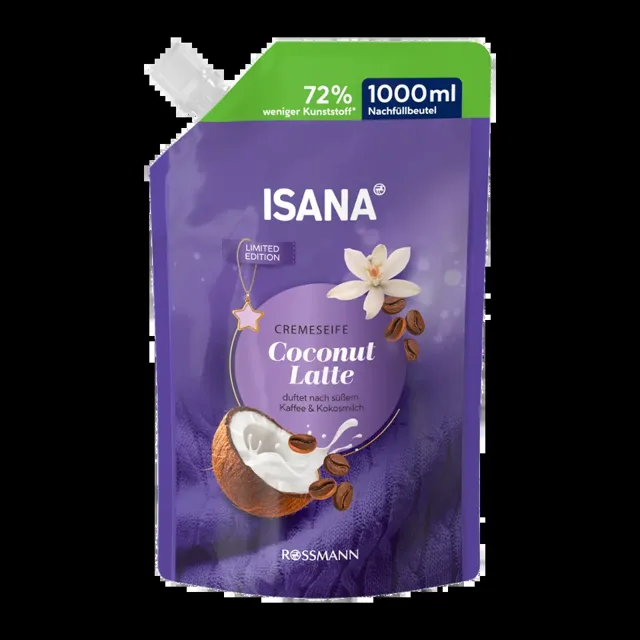 ISANA Tekuté mýdlo Coconut Latte náhradní náplň 1000 ml