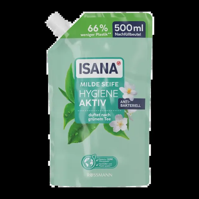 ISANA Tekuté mýdlo Zelený čaj náhradní náplň 500 ml