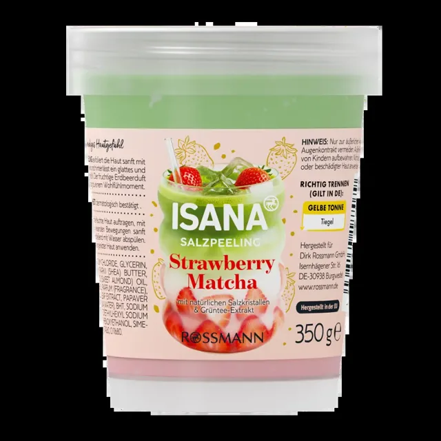 ISANA Tělový solný peeling Strawberry Matcha Latte 350 g