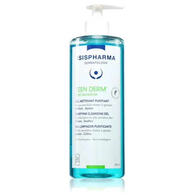 ISISPHARMA Teen Derm Gel Sensitive čisticí gel pro mastnou pleť se sklonem k akné 400 ml