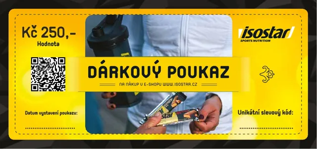 Isostar elektronický dárkový poukaz v hodnotě 250 Kč
