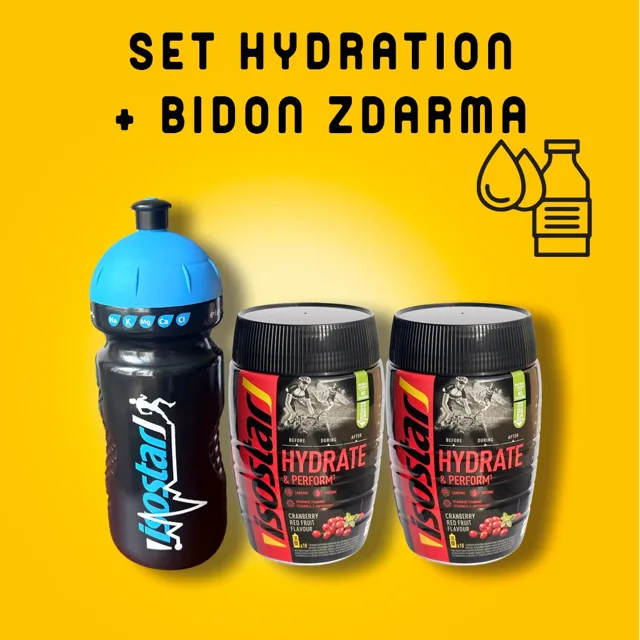 Isostar HYDRATE & PERFORM 2x400G BRUSINKA + BIDON GRATIS