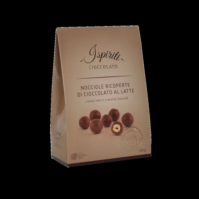 ISPIRITI Lískové ořechy v mléčné čokoládě 120 g